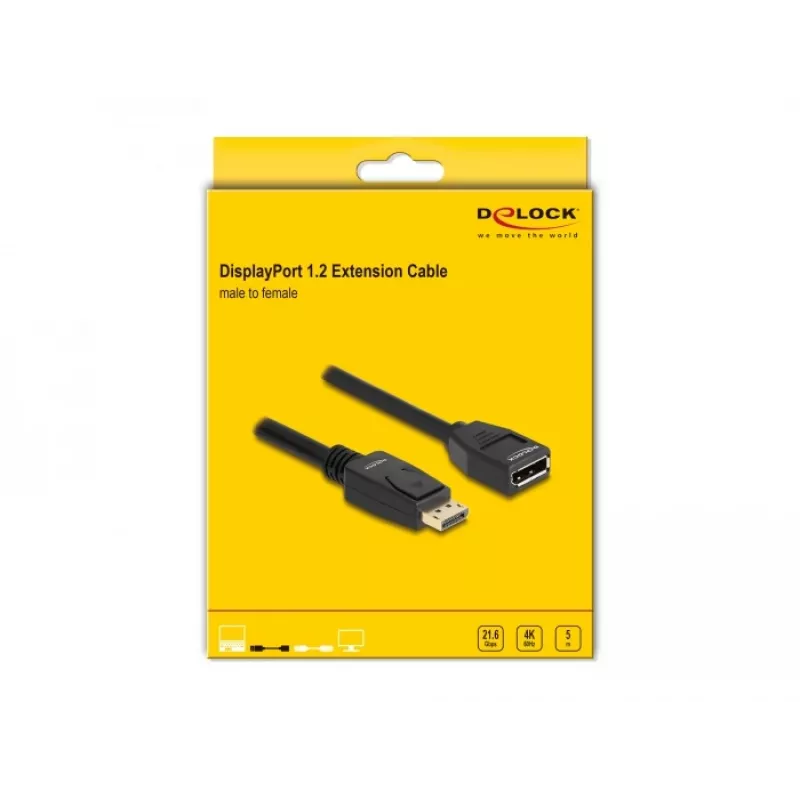 DeLOCK DisplayPort 1.2 extension cable 4K 60 Hz 5 m