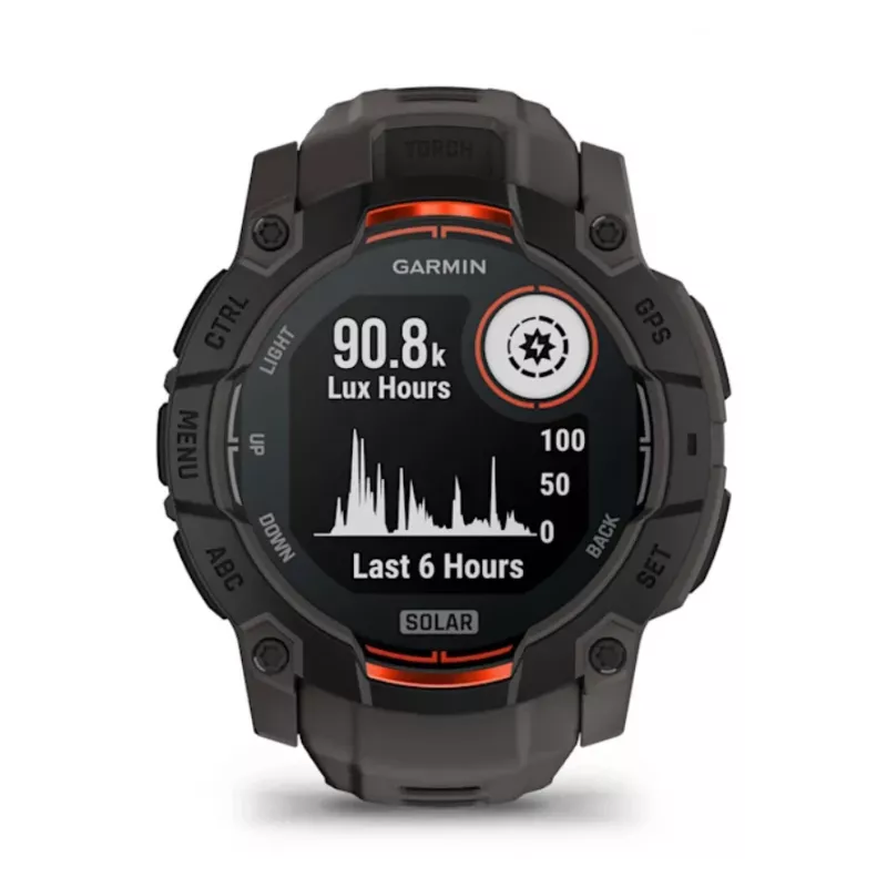 Garmin Instinct 3 Solar GPS Smartwatch 1.3 inch MIP 176x176 Touchscreen Black