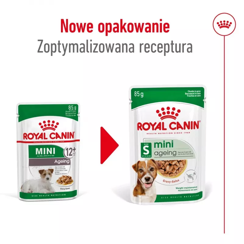 Wet dog food Royal Canin Mini Ageing 12+ Adult sachet 85 g — small breeds, poultry, senior