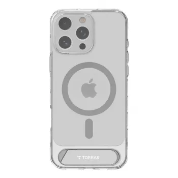 Protective Clear Case Torras Pstand Series for iPhone 16 Pro Max — transparent, integrated stand