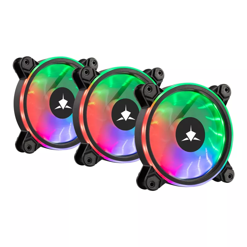 Case fan kit White Shark Nebula-2 Black — ARGB 120mm fans (kit)