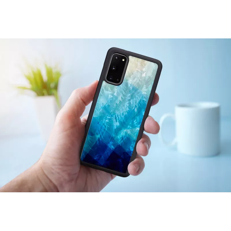 Protective phone case iKins for Samsung Galaxy S20 — blue lake black finish