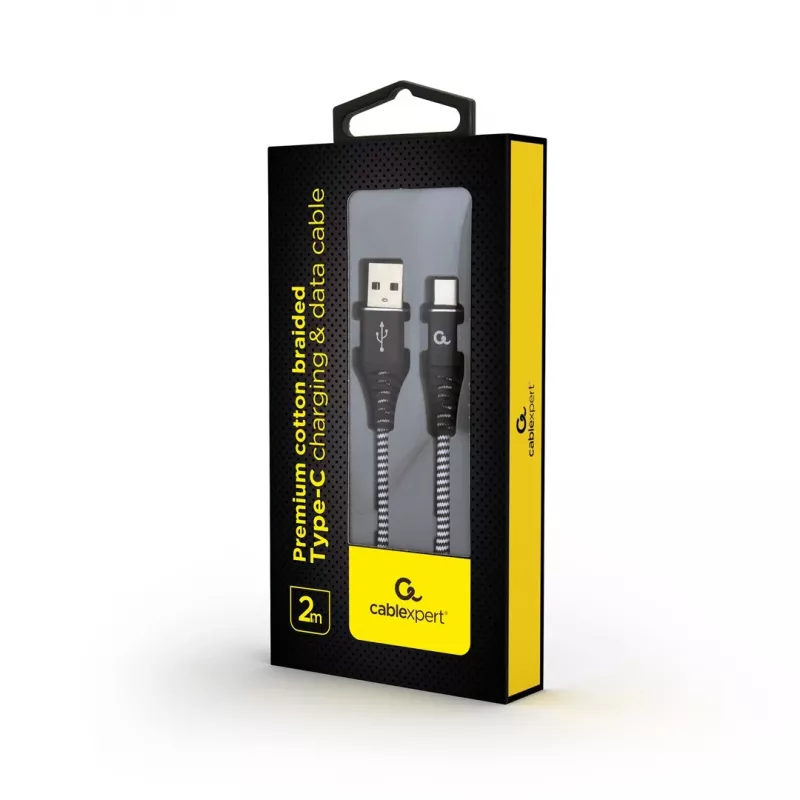 Gembird CC-USB2B-AMCM-2M-BW USB cable USB 2.0 USB A USB C Black, White