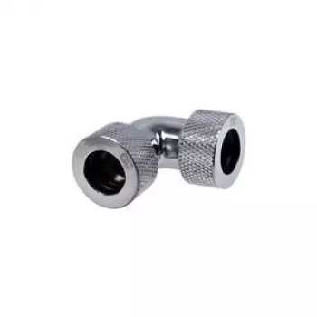 Alphacool HT 13mm HardTube Screw-In Fitting 90° L-connector - knurled - Chrome (17295)