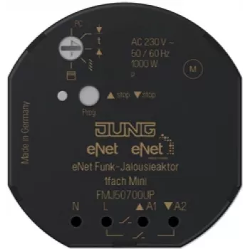 JUNG FM J 50700 UP - Trigger for Roller Shutter/Blind - DIN-rail mounting - 868 MHz - 100 m - Black - 1000 W