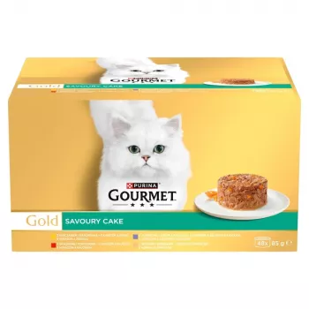 Wet cat food pouches Purina Gourmet Gold Savoury Cake Mix 48×85 g, adult, 74% moisture, 17% protein