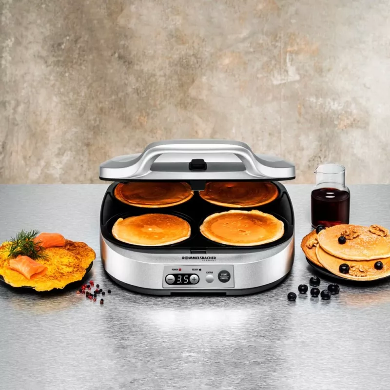 ROMMELSBACHER PC 1800, 4 Crepe(s), Silver, Plastic, 13,5 cm, Buttons, 1800 W
