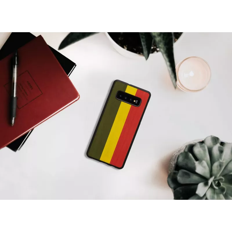 Smartphone case man and wood for Galaxy S10 Plus — reggae black protective cover
