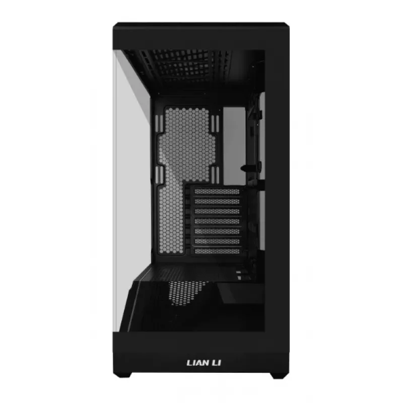 PC Case Lian Li Vector V100 Midi Tower — Black with Transparent Panel, supports 3×120mm side + 1×120mm rear fans, 3.5 inch HDD, 2.5 inch SSD, 235.5×446×484.6 mm