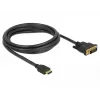 DeLOCK - Video Cable - HDMI / DVI - DVI-D (M) to HDMI (M) - 2,0m - Triple Insulation - Black - Thumbscrews (85654)