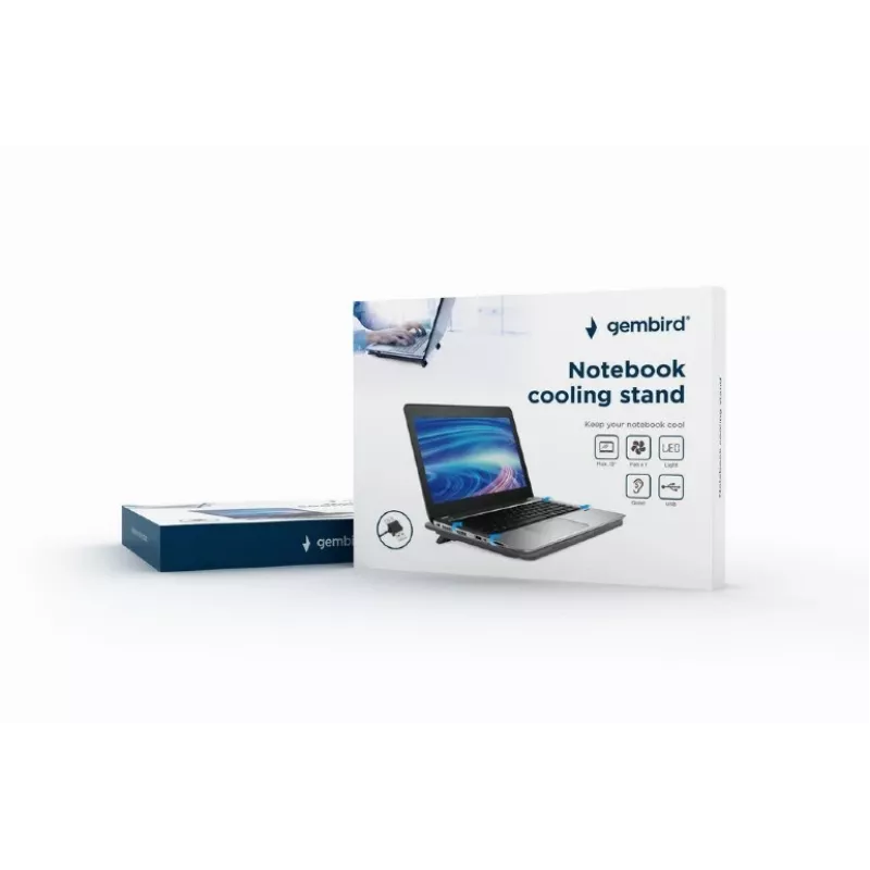 Laptop stand Gembird NBS-1F15-04 for laptops up to 15 inch, black, ABS, 330×250×25 mm