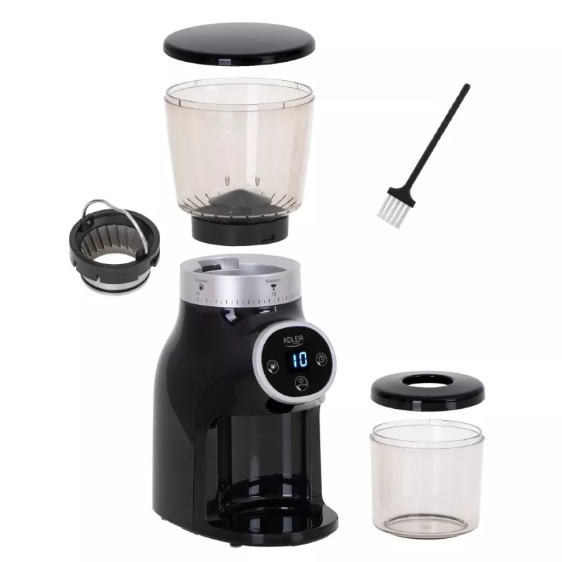 professional coffee grinder, steel burrs, 31 grind settings, Café 90g/m, Adler, AD4450, 300, Black