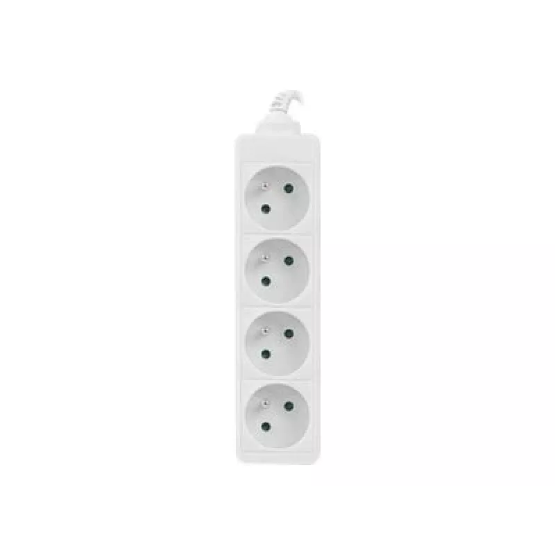 Power strip 1.5m, white, 4 sockets, cable made of solid copper