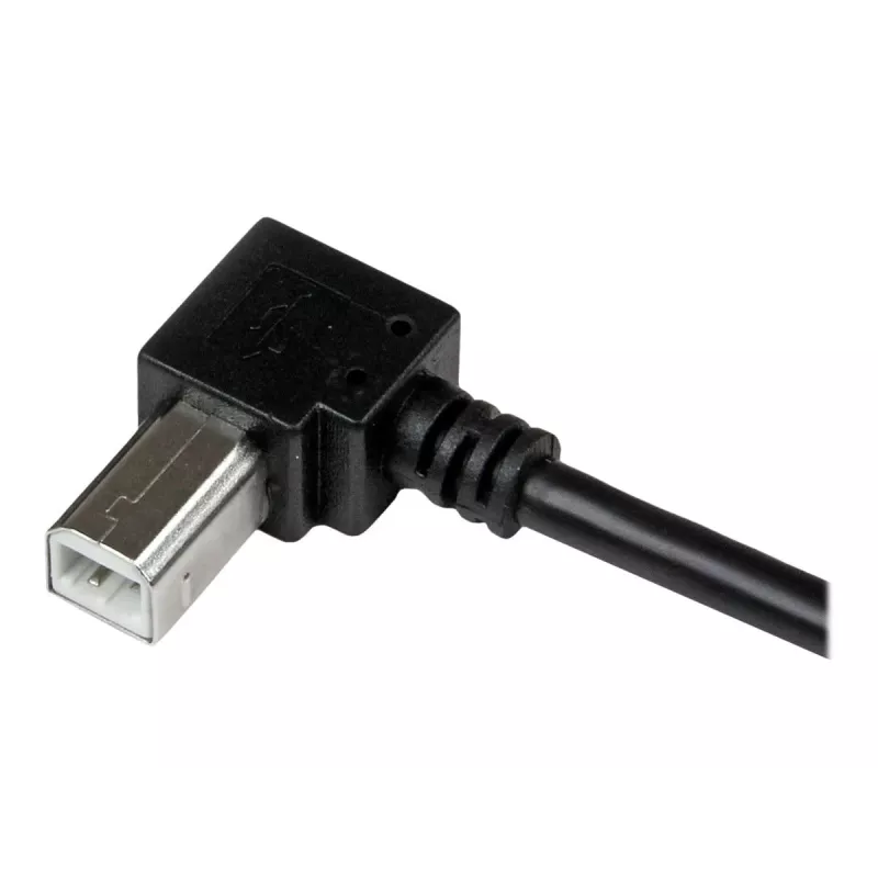 StarTech.com 2m USB 2.0 A to Right Angle B Cable - M/M, 2 m, USB A, USB B, USB 2.0, 0.48 Gbit/s, Black