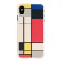 Smartphone case man and wood for iPhone X/XS, wooden back, white frame