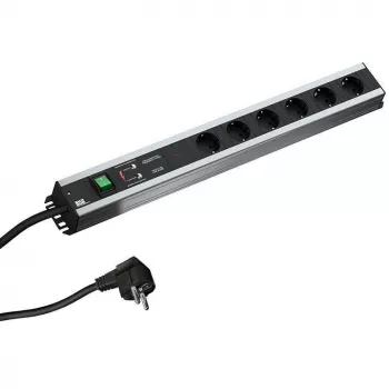 Power distribution unit Bachmann 300.012, PDU Basic, 6 AC outlets, 2U, 2 m cable, Black/Grey