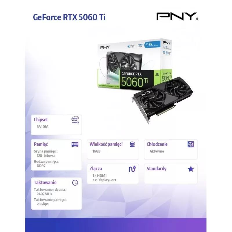Graphics Card PNY GeForce RTX 5060 Ti 16 GB GDDR7