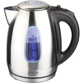 Electric kettle Adler AD1223 — 1.7 L, 2000 W, stainless steel with black accents