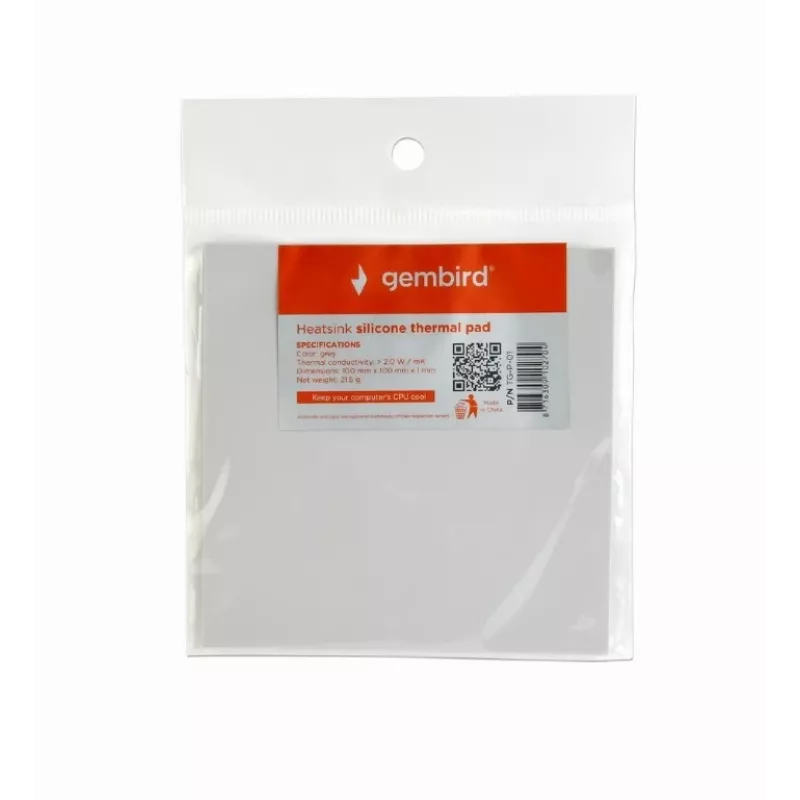Gembird TG-P-01 Silicone Thermal Pad, 100 x 100 x 1 mm