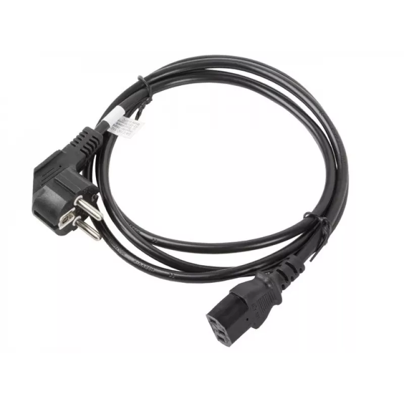 Power cable LANBERG CA-C13C-11CC-0018-BK — 1.8 m, C13 coupler to CEE7/7, angled C13