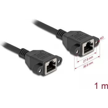 DeLOCK 90784 Networking Cable Black 1 m Cat6a S/FTP RJ-45