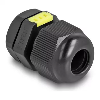 Cable gland M12 DELOCK with ventilation IP68, plastic, black, 2 pieces