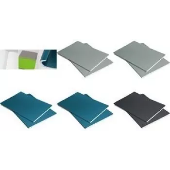 Softcover A5 Grid Notebook Sigel LS304 — Medium Blue Cover, Neon Green Grid