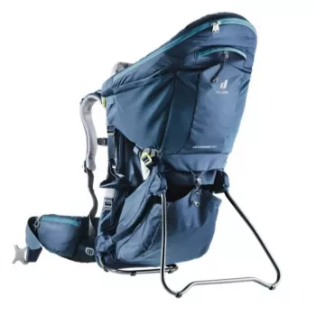 Baby carrier backpack Deuter Kid Comfort Pro, blue, polyamide, max 22 kg, sunshade, side pocket