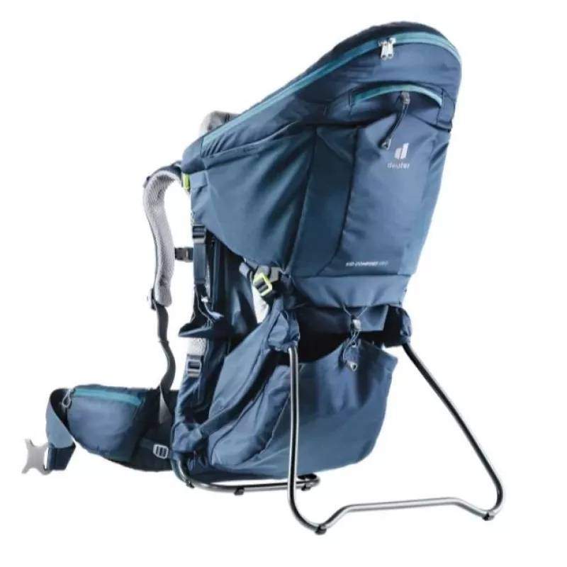 Baby carrier backpack Deuter Kid Comfort Pro, blue, polyamide, max 22 kg, sunshade, side pocket