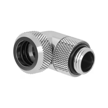 Barrow Multi-Link Adapter Connector 90 degrees G1/4 AG to 12mm AD Hardtube - Rotatable, Silver (TWT90KND-K12 s)