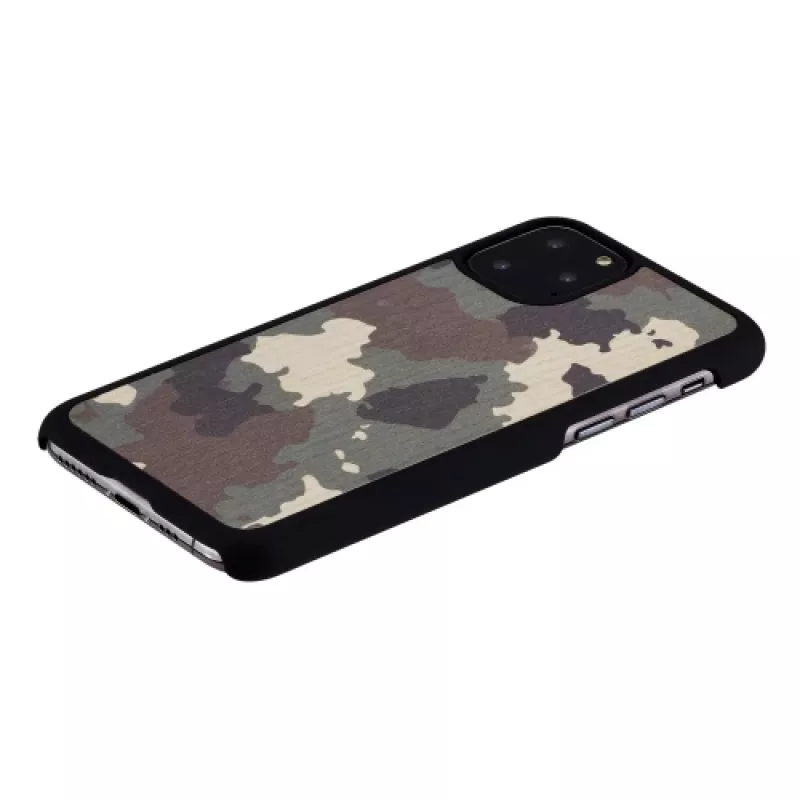 Smartphone case man and wood for iPhone 11 Pro — camouflage black protective cover