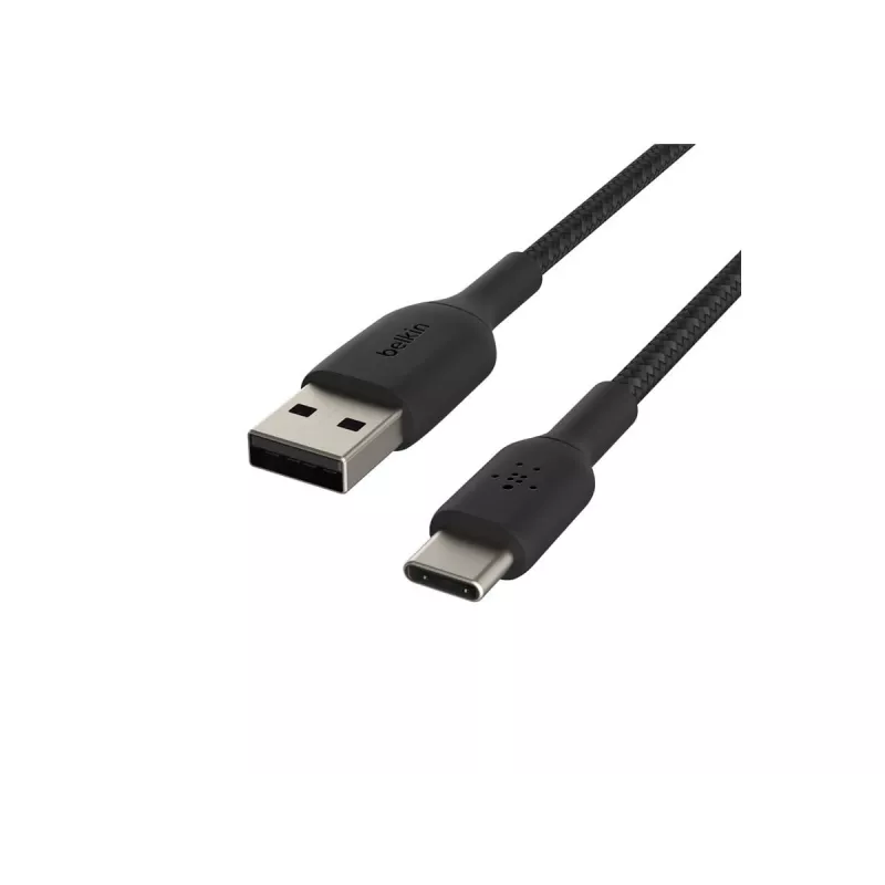 Cable Braided USB-C USB-A 2m Black