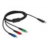 DeLOCK USB Charging Cable 3 in 1 USB Type-C to Lightning Micro USB 1 m