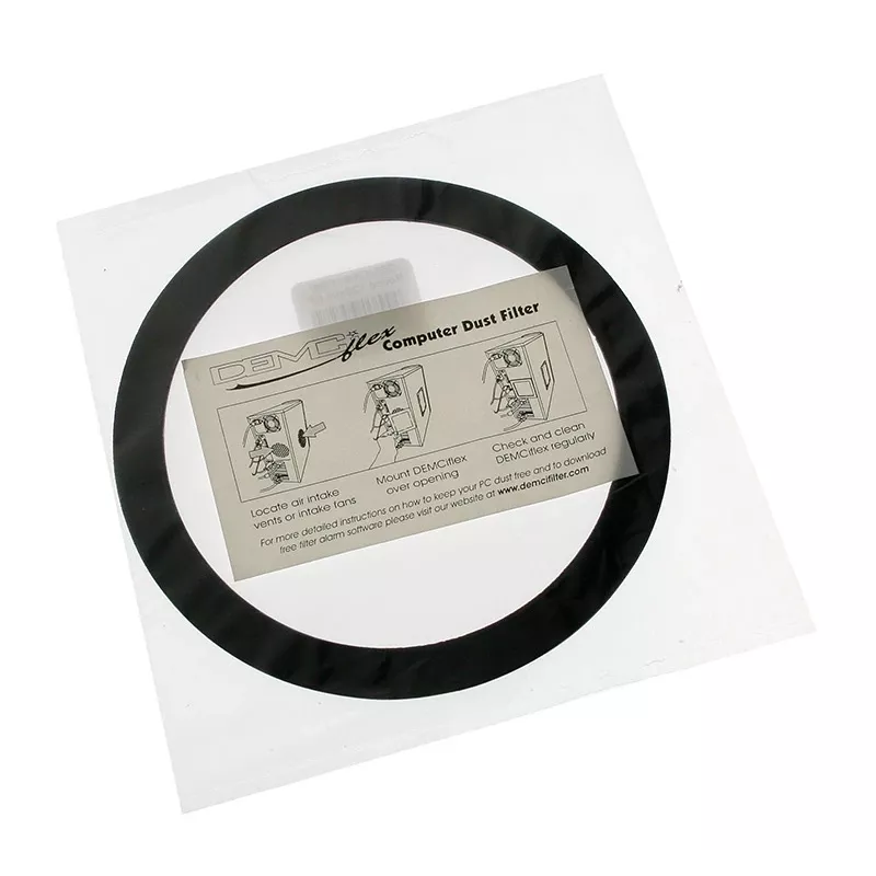 Dust filter DEMCiflex 120 mm round, black/white for case fan and ventilation openings