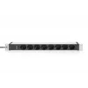 Digitus Socket Strip with Aluminum Profile, 8-way safety socket, 2 m cable, IEC C20 plug