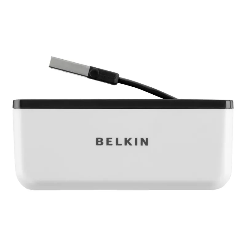Belkin USB 2.0 4-Port Travel Hub, Silver, F4U021bt