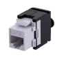 Keystone jack A-LAN MKB-U6-1 — RJ45 U/UTP Cat6, 22/26 AWG, black/white ABS housing