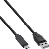 InLine USB 2.0 Cable USB-C to A, Black, 1 m, 130 pcs Bulk Pack (B-35731)