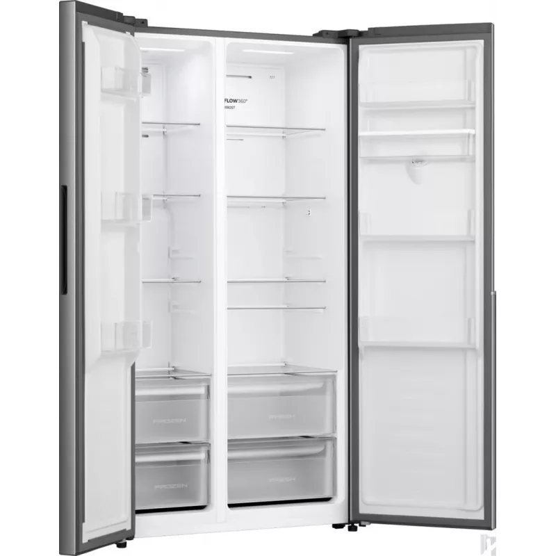 Gorenje HZF55082 NRS917E41XWD G400, Freestanding, American door, Grey, 2 door(s), Touch, LED