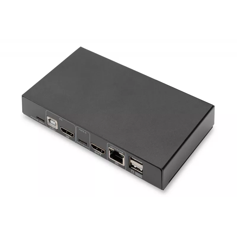 DIGITUS DS-12901 - KVM-/Audio-/USB-Switch - 4K 30 Hz, USB-C/USB/HDMI-input, HDMI-output, Network
