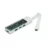 ROLINE mobile USB 3.2 Gen 1 Hub, 4-way, Type A+C Connection Cable