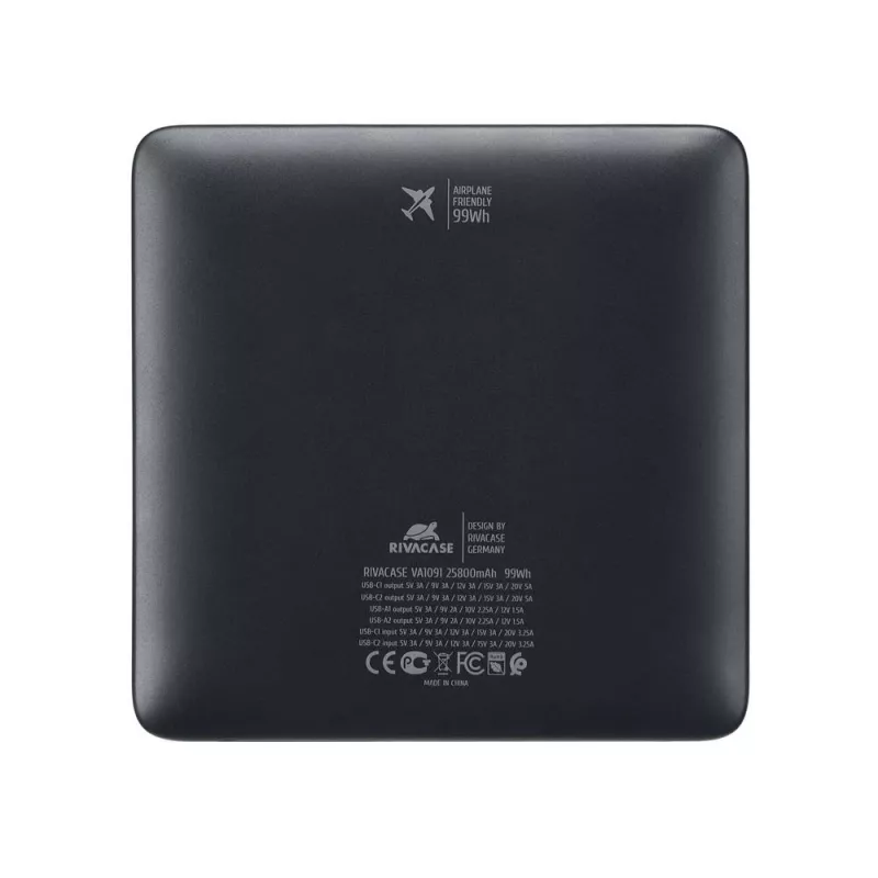 Power bank Rivacase VA1091 — 25800 mAh, total output 100 W, USB ports