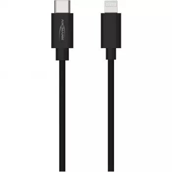 Mobile phone cable Ansmann 1700-0106 Black USB C Lightning 0.12 m