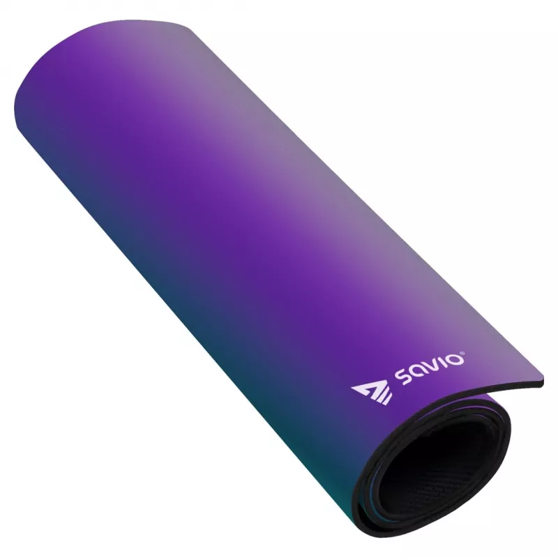 Gaming mouse pad SAVIO Super Speed L Prism Edition — 700×300×3 mm, purple, stitched edges, non-slip base