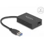 Network adapter DELOCK 66463 — USB to fiber interface, 1000 Mbit/s, black