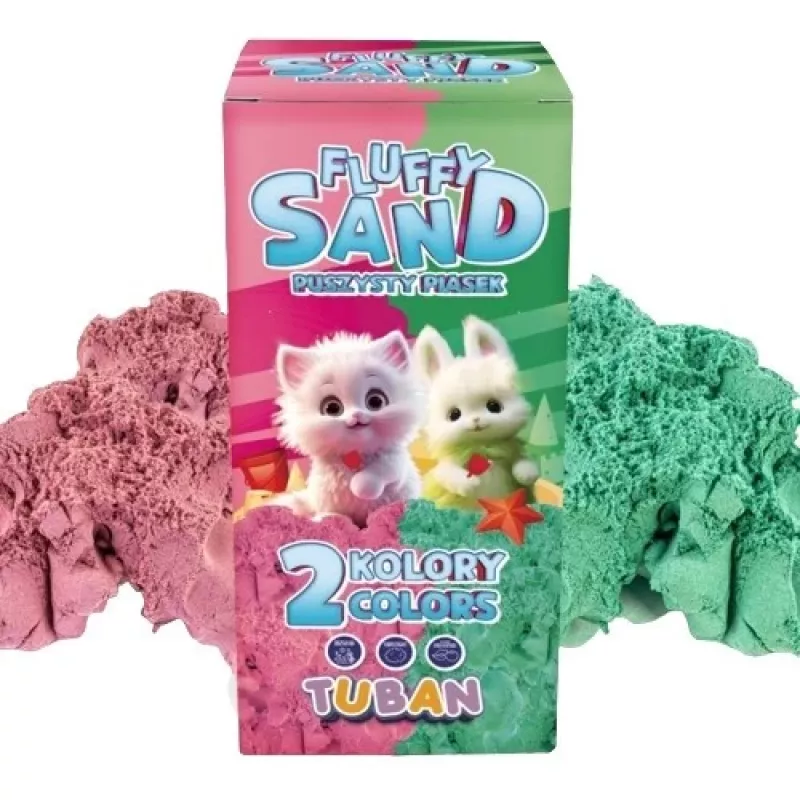 Set Fluffy Sand 2x70g Pink/Green TUBAN