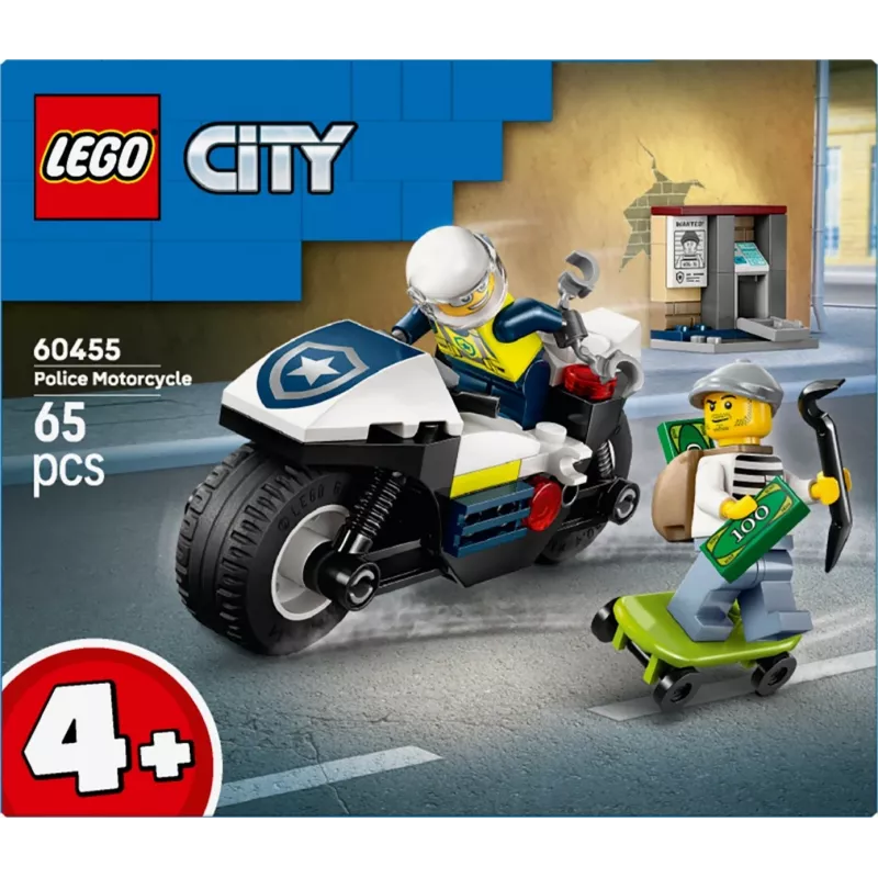 LEGO City Police Motorcycle Chase set 60455 — 65 pieces, 2 minifigures, ages 4+