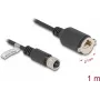 Network Cable DeLOCK M12 Cable D-coded 4 pin female to RJ45 jack Cat5e 1m Black