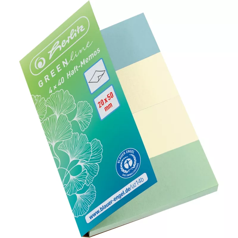 Blank tab Herlitz 50033447 self adhesive 160 sheets Blue Green Yellow