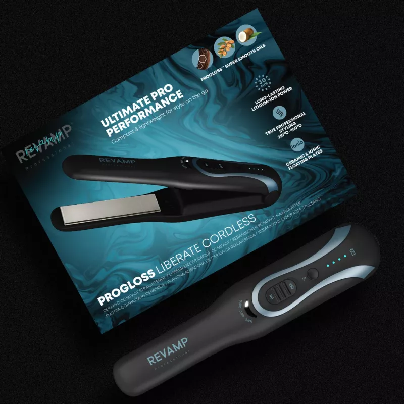 Hair straightener Revamp ST-1750-EU2 cordless compact ceramic, compact cordless ceramic plates